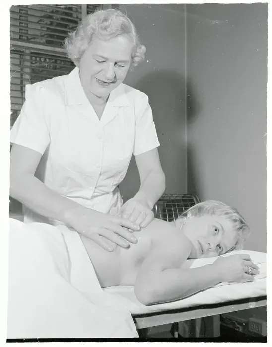 Framed Print : Eugenia Lindquist Performing a Massage Framed Print : Eugenia Lindquist Performing a Massage