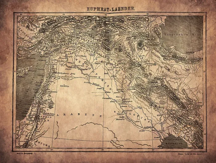 Framed Print : Euphrates map Framed Print : Euphrates map