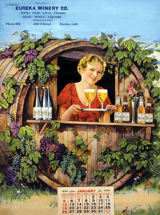 Framed Print : Eureka Winery Co