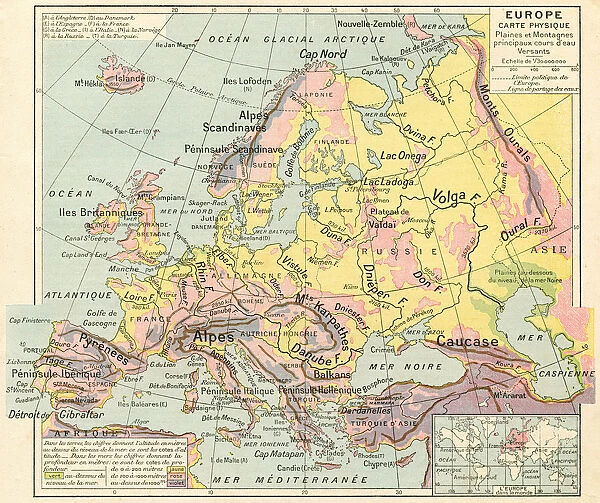 Europe physical map 1887