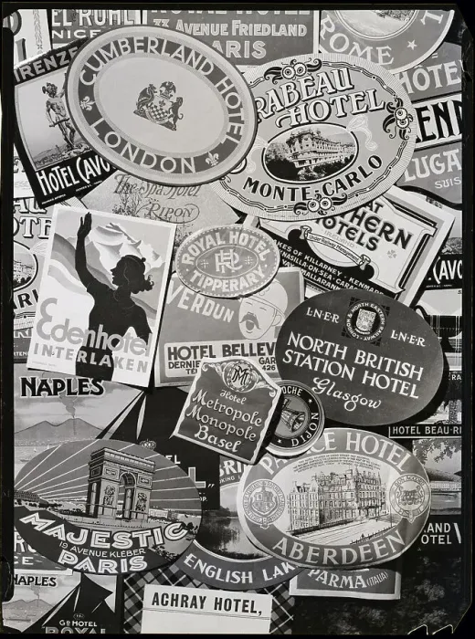 Framed Print : European Hotel Labels Framed Print : European Hotel Labels
