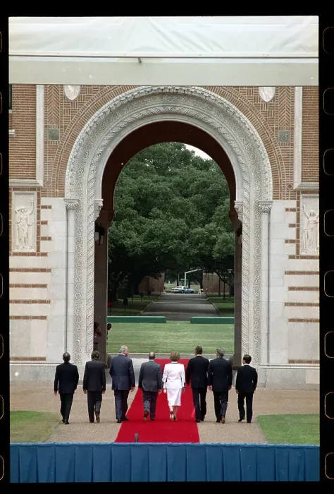Framed Print : European Officials Walk on Campus Framed Print : European Officials Walk on Campus