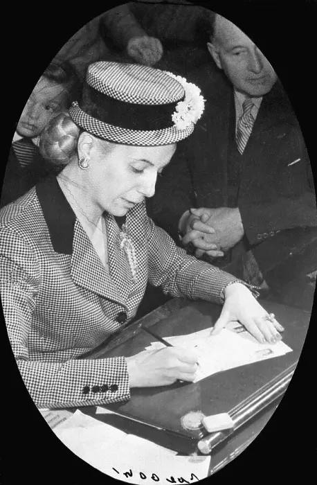 Framed Print : Eva Peron Signing an Official Document Framed Print : Eva Peron Signing an Official Document
