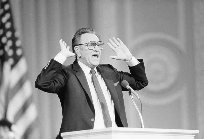 Framed Print : Evangalist Oral Roberts Preaching