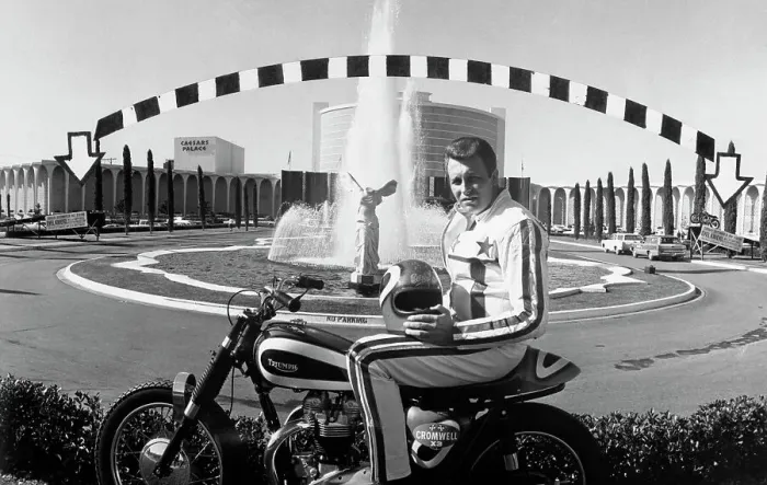 Framed Print : Evel Knievel on Motorcycle Framed Print : Evel Knievel on Motorcycle