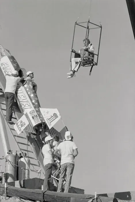 Framed Print : Evel Knievel preparing for Rocket Launch Framed Print : Evel Knievel preparing for Rocket Launch