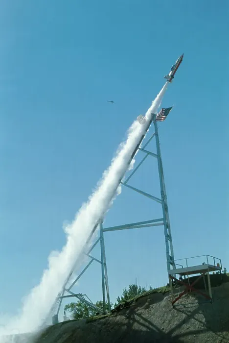 Framed Print : Evel Knievel's Rocket Launching