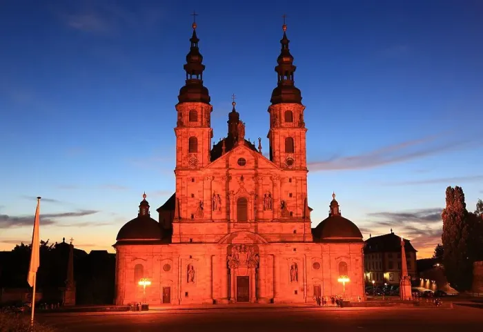Framed Print : Evening, Illumination, Dom St. Salvator zu Fulda, High Cathedral of Fulda, Cathedral Church of the Diocese of Fulda and Church of the Holy Sepulchre of St. Boniface, Fulda, Hesse, Germany Framed Print : Evening, Illumination, Dom St. Salvator zu Fulda, High Cathedral of Fulda, Cathedral Church of the Diocese of Fulda and Church of the Holy Sepulchre of St. Boniface, Fulda, Hesse, Germany