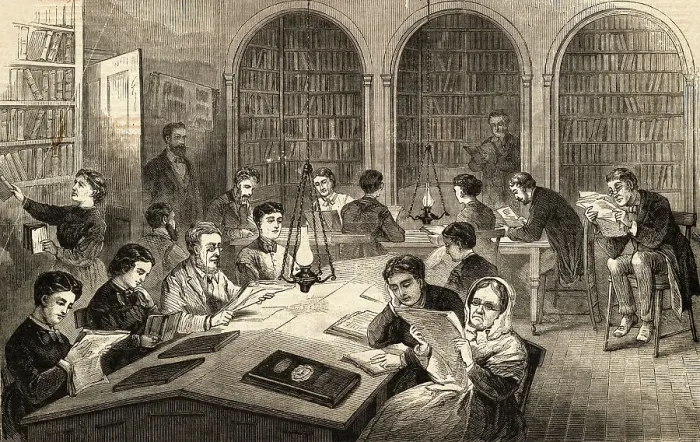 Framed Print : An Evening in the Library Framed Print : An Evening in the Library