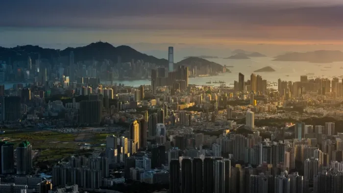 Framed Print : Evening scene of Kowloon city