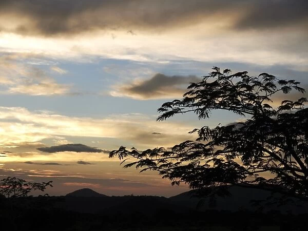 Evening sky at dusk in Ricon de la Vieja National Park, Province of Guanacaste, Costa Rica, Central America