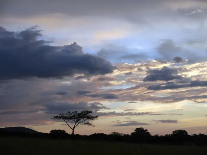 Framed Print : Evening sky at dusk in the Ricon de la Vieja National Park, Guanacaste, Costa Rica, Central America