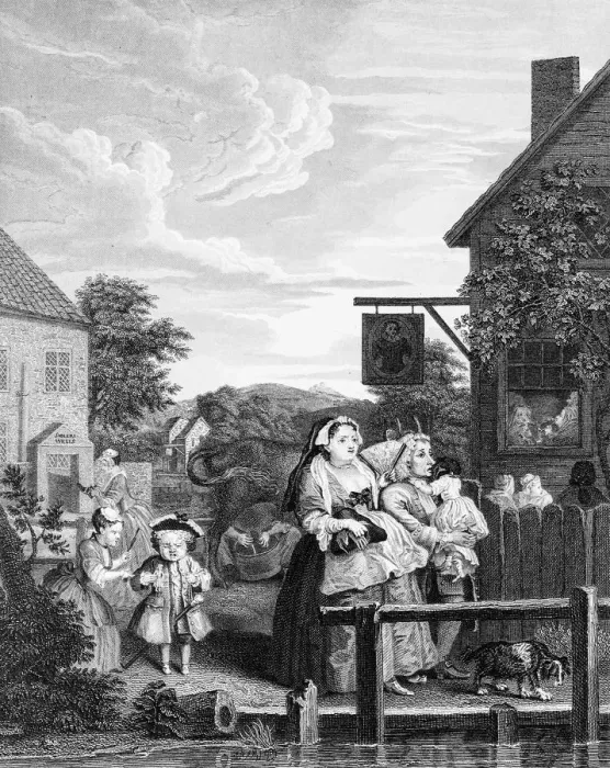 Framed Print : Evening, Times of the Day, by William Hogarth