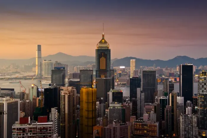 Framed Print : Evening view of Hongkong city Framed Print : Evening view of Hongkong city