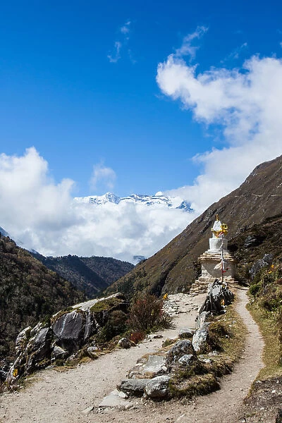 Everest base camp, Himalayas, Nepal, stupa, Colour Image, Color Image, Photography