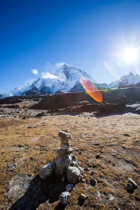 Framed Print : Everest base camp trek, Himalayas, Nepal, cairn, Colour Image, Color Image, Photography