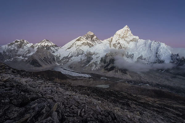 Everest and Nuptse mountain peak from Kalapattar