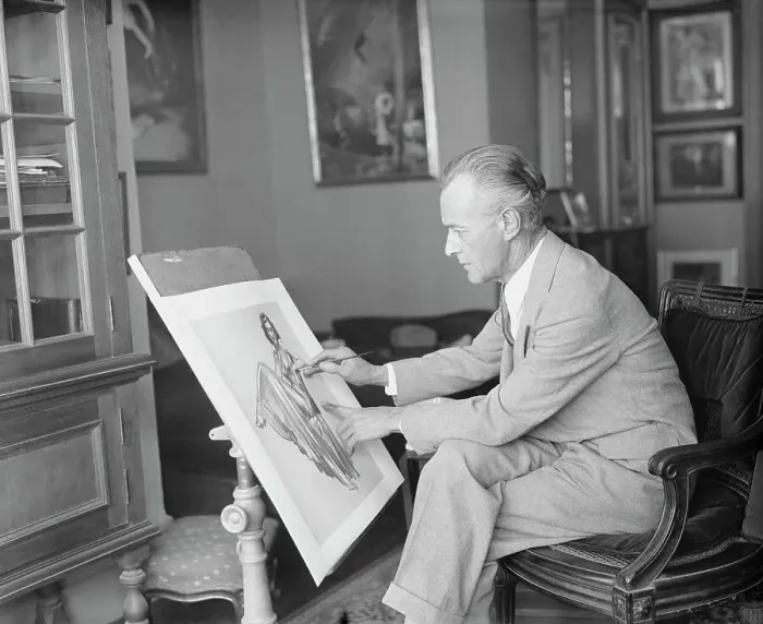 Framed Print : Everett Shinn Working in Studio Framed Print : Everett Shinn Working in Studio