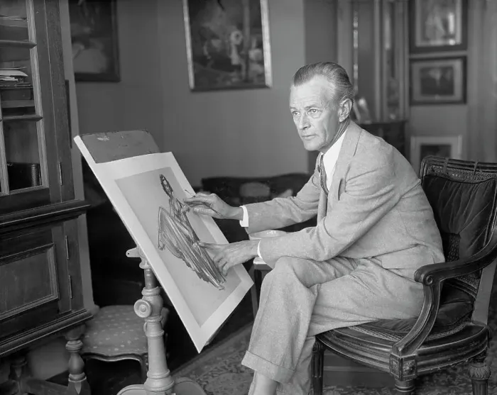 Framed Print : Everett Shinn Working in Studio Framed Print : Everett Shinn Working in Studio