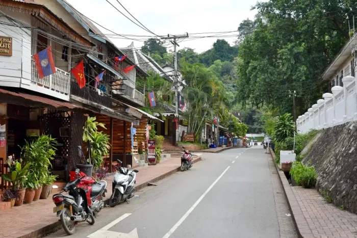 Framed Print : Everyday life Luang prabang street Laos Asia Framed Print : Everyday life Luang prabang street Laos Asia
