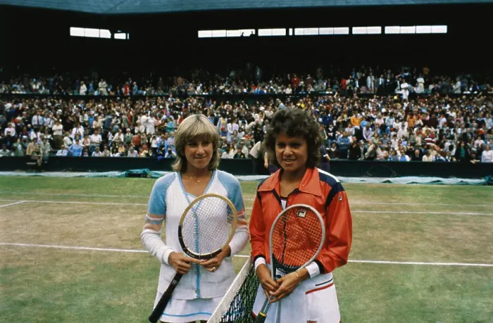 Framed Print : Evonne Goolagong and Chris Evert