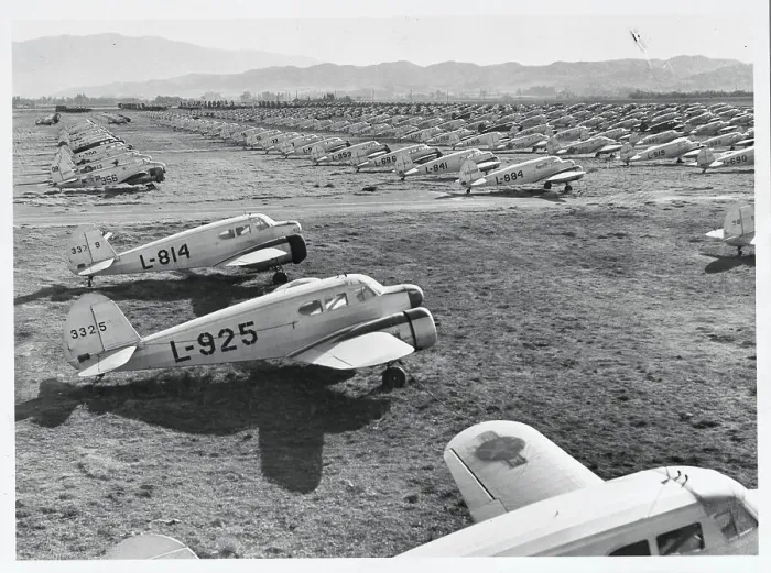 Framed Print : Ex-Army Planes Lined up at Depot Framed Print : Ex-Army Planes Lined up at Depot