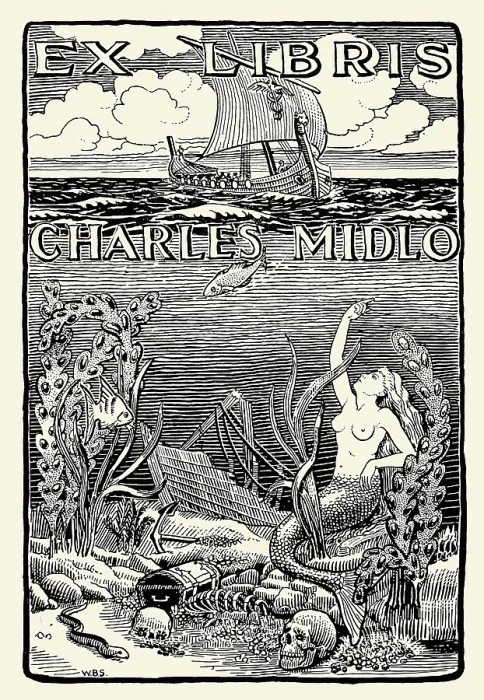 Framed Print : Ex Libris Charles Midlo