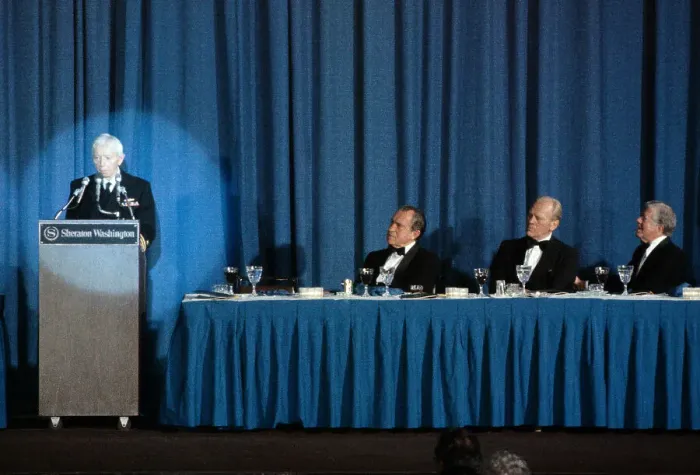 Framed Print : Ex-Presidents Listening to Admiral Hyman Rickover Framed Print : Ex-Presidents Listening to Admiral Hyman Rickover