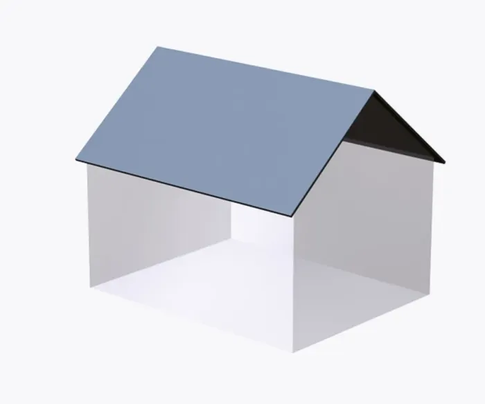 Framed Print : Example of a simple, gabled roof Framed Print : Example of a simple, gabled roof