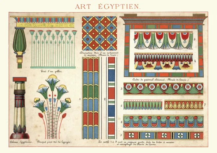Framed Print : Examples of Ancient Egytian Art Ornamentation