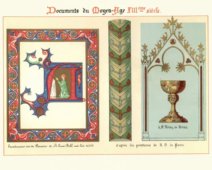 Framed Print : Examples of Medieval decorative art from illuminated manuscripts 13th Century Framed Print : Examples of Medieval decorative art from illuminated manuscripts 13th Century