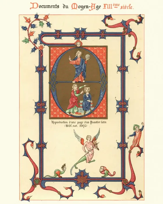 Framed Print : Examples of Medieval decorative art from illuminated manuscripts 13th Century Framed Print : Examples of Medieval decorative art from illuminated manuscripts 13th Century