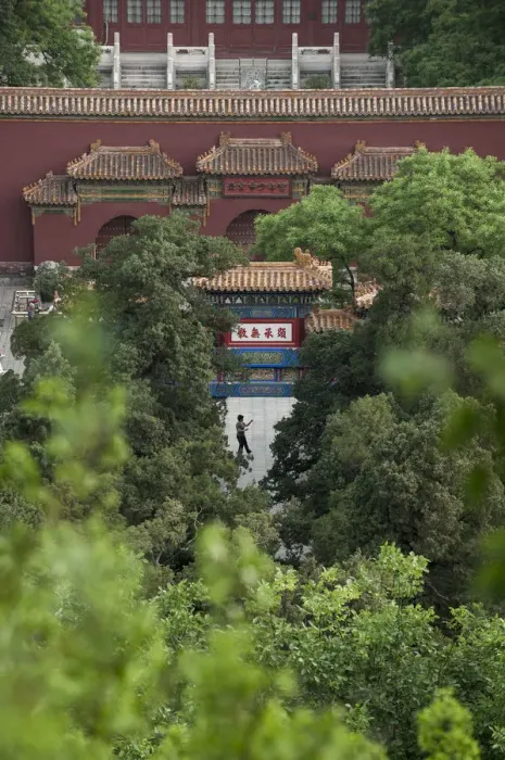 Framed Print : excercist lady at the forbidden city Framed Print : excercist lady at the forbidden city