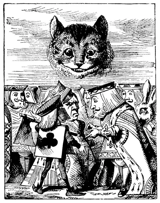 Framed Print : Executioner and Cheshire Cat illustration, (Alice's Adventures in Wonderland) Framed Print : Executioner and Cheshire Cat illustration, (Alice's Adventures in Wonderland)
