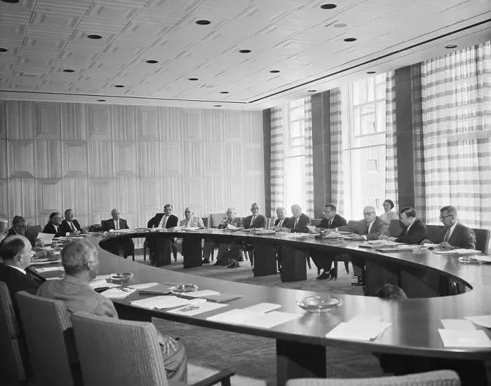 Framed Print : Executive Council Seated at Oval Table at AFL-CIO Meeting Framed Print : Executive Council Seated at Oval Table at AFL-CIO Meeting