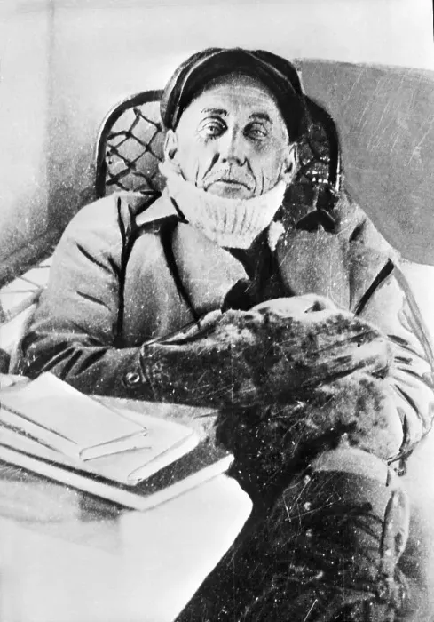 Framed Print : Explorer Roald Amundsen Resting in Dirigible Framed Print : Explorer Roald Amundsen Resting in Dirigible