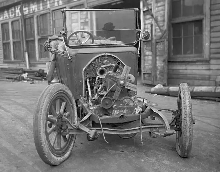 Framed Print : Exposed Engine of Early Automobile Framed Print : Exposed Engine of Early Automobile