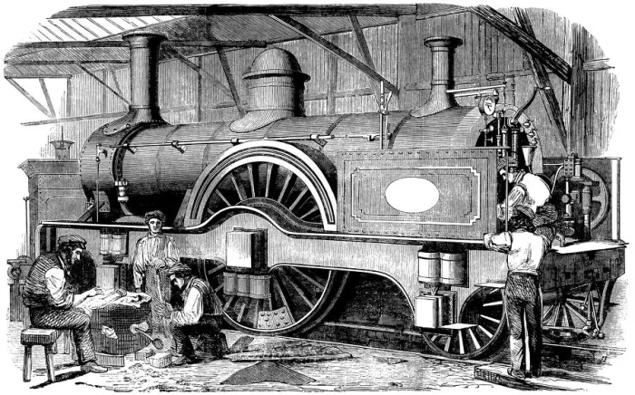 Framed Print : Express train engine London and North-Western Railway - Illustrated News Framed Print : Express train engine London and North-Western Railway - Illustrated News