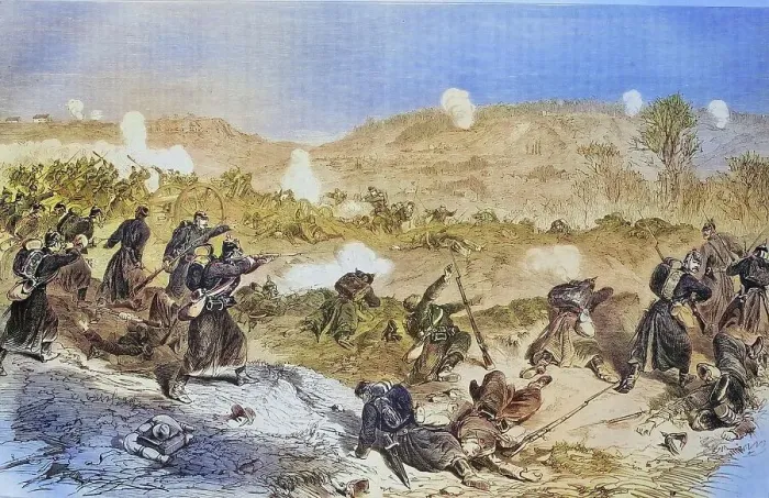 Framed Print : Expulsion of the french from the highlands near Villiers by the saxon infantry regiment, illustrated war history, German, French war 1870-1871, Germany, France Framed Print : Expulsion of the french from the highlands near Villiers by the saxon infantry regiment, illustrated war history, German, French war 1870-1871, Germany, France