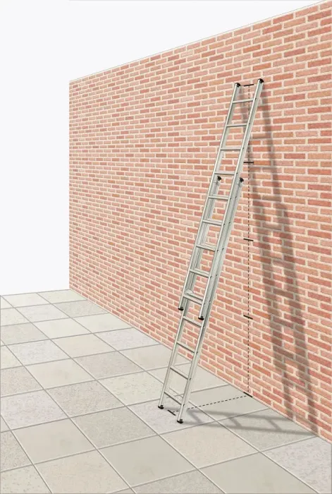Framed Print : Extendable ladder against brick wall