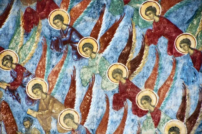 Framed Print : Exterior Frescoes Details Sucevita Monastery