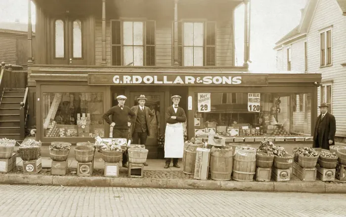 Framed Print : Exterior Of Gr Dollar & Sons Vegetable
