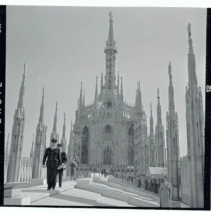 Framed Print : Exterior View of a Cathedral in Milan Framed Print : Exterior View of a Cathedral in Milan