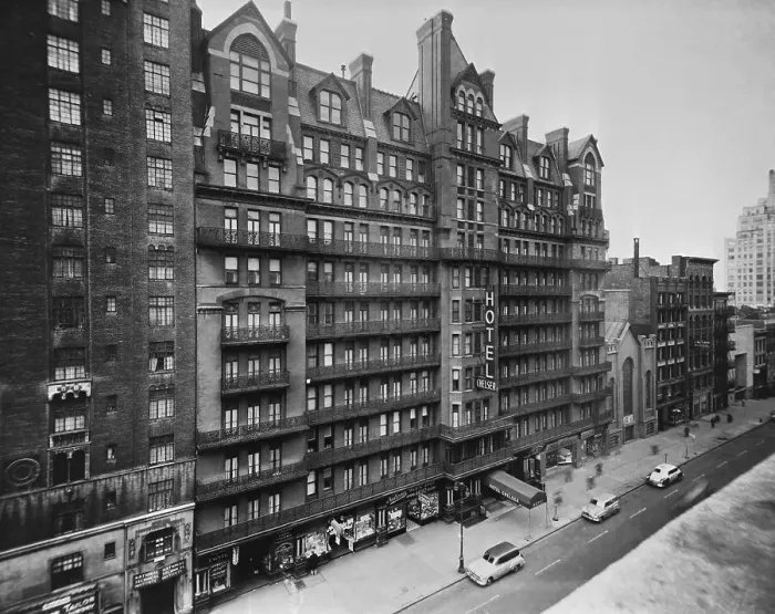 Framed Print : Exterior View of Chelsea Hotel in New York City Framed Print : Exterior View of Chelsea Hotel in New York City
