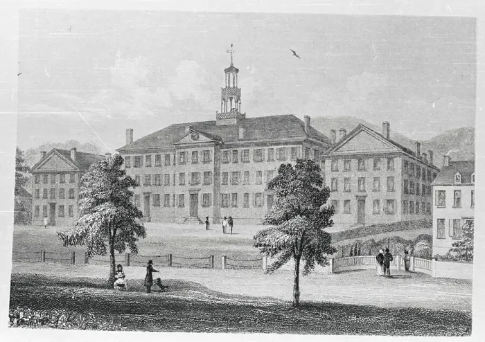 Framed Print : Exterior View of Dartmouth College, 1850's Framed Print : Exterior View of Dartmouth College, 1850's
