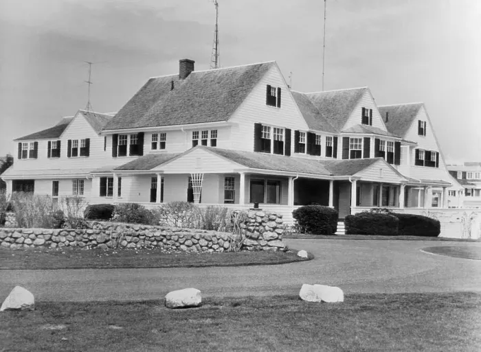 Framed Print : Exterior View of Home of Joseph Patrick Kennedy Sr Framed Print : Exterior View of Home of Joseph Patrick Kennedy Sr