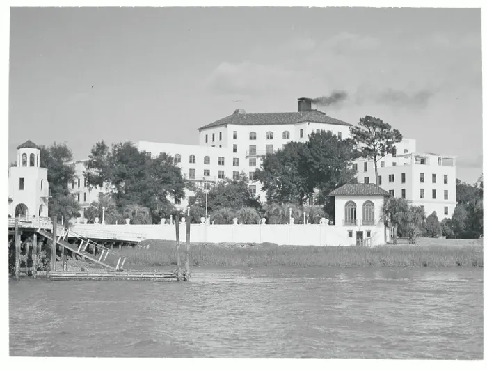 Framed Print : Exterior View of Hotel and Grounds