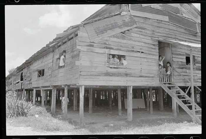 Framed Print : Exterior View of a Long House