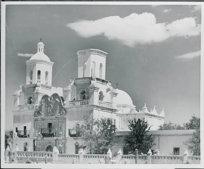 Framed Print : Exterior View of the Mission of San Xavier Del Bac Framed Print : Exterior View of the Mission of San Xavier Del Bac