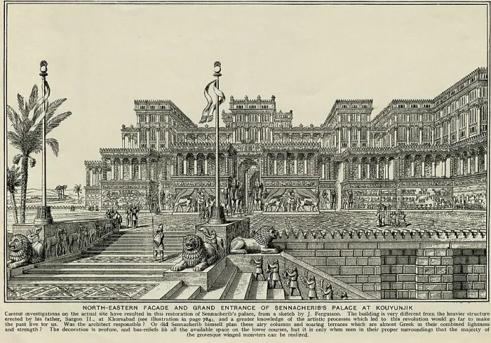 Framed Print : Exterior View of Sennacheribs Palace at Kuyunjik Framed Print : Exterior View of Sennacheribs Palace at Kuyunjik